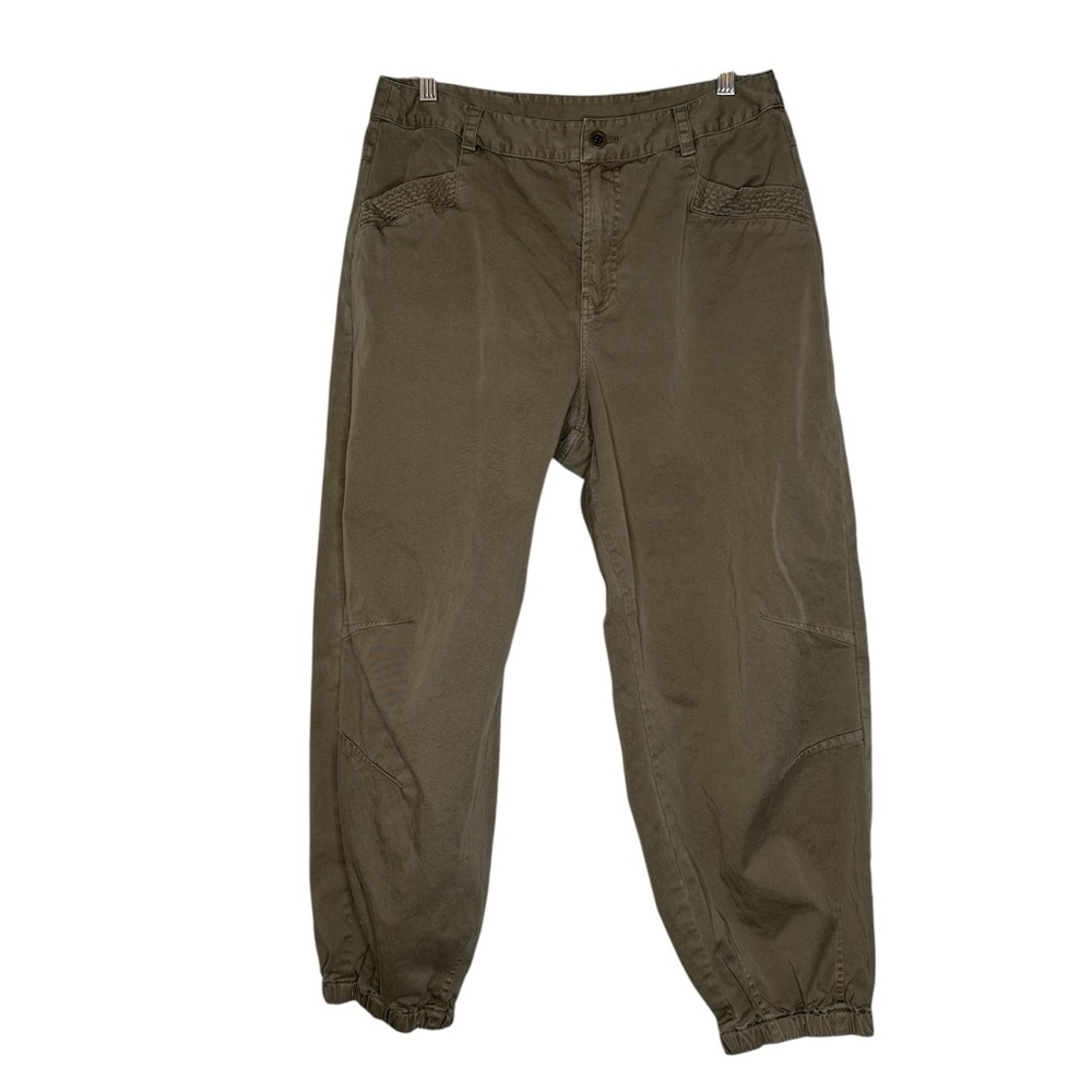 WRAP LONDON Olive Green Cropped Ankle Jogger Pants